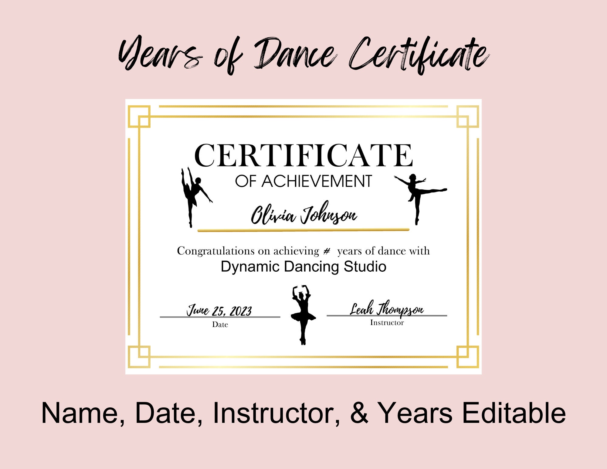 DANCE RECITAL EDITABLE Certificates Dance Awards Best Dancer Recital
