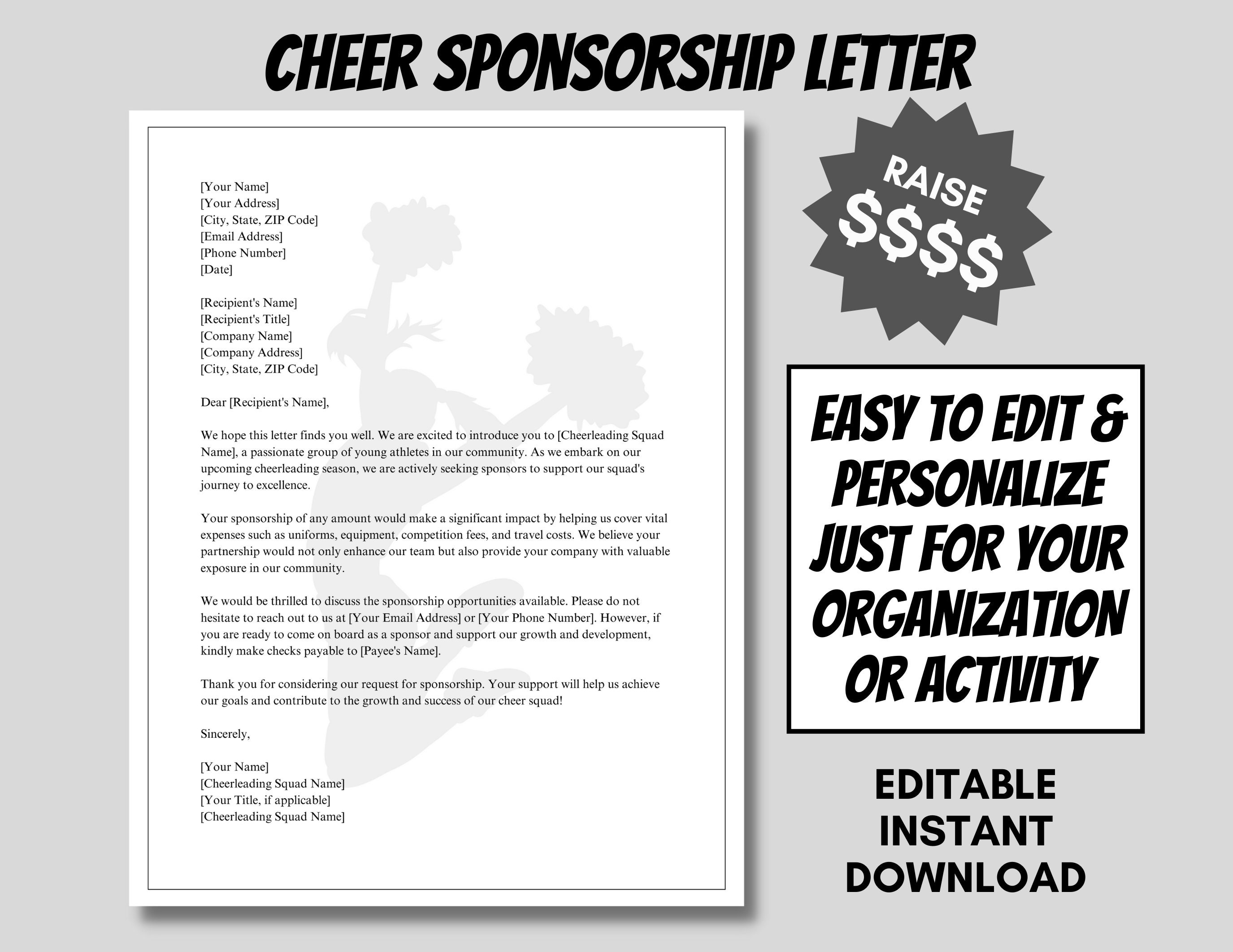 Cheer sponsorship letter customize and support your local cheer squad