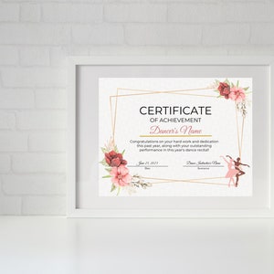 DANCE AWARD EDITABLE Certificates Bundle | End of Year | Floral Boho ...