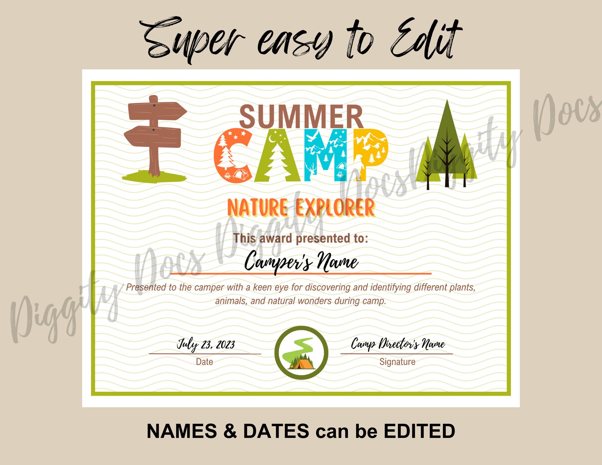 Editable Summer Camp Certificates Personalize and Celebrate Camp Editable Summer Camp Certificates Personalize and Celebrate Camp
