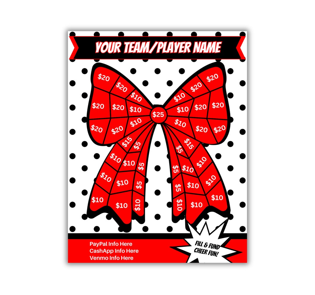 Cheer Fundraiser, Fill My Bow, Customizable Cheer Fundraiser ...