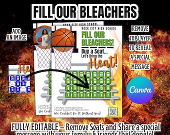 FULLY EDITABLE Basketball Fundraiser, Unique, Fill My Basketball, Basketball Fundraising Flyer | AAU Basketball Fundraiser | Elite