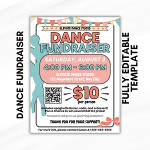 BALLET FUNDRAISER Vollständig bearbeitbare Vorlage | Dance Fundraiser Flyer | Tanz-Konkurrenz | Tanz-Spendenaktion | Ballettspende | Tanz Recital