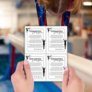 de prière de gymnastique Inspirez grâce et force avec la carte de prière | Imprimable 8,5 x 11 pouces en téléchargement numérique pour les athlètes et les équipes | Encouragements