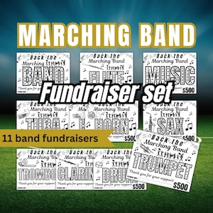 Spendenaktion für Marschkapellen, Förderverein der Schulband, Gymnasium, Mittelschule, Druckvorlage, PDF, PNG, Musikprogramm, Spendenübersicht, Ausfüllen, Ausmalen