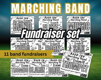 Marching Band Fundraiser, Band Booster, High School, Middle School, Printable, PDF, PNG, Music Program, Donation Tracker, Fill My, Color My