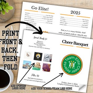 Cheer Banquet Program Template, End of Season, Great for Schools, Teams ...