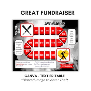 UNIQUE SOFTBALL Fill In Fundraiser Game board | Editable Softball Fundraiser Game | AAU Softball | Softball Fundraiser | School Fundraiser