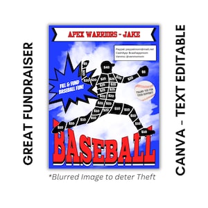 BASEBALL Fill & Fund Baseball Fundraiser | Fill-In | AAU Baseball Fundraiser | Elite Baseball | Editable