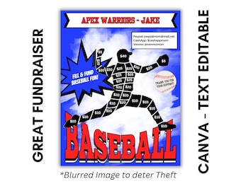 BASEBALL Fill & Fund Baseball Fundraiser | Fill-In | AAU Baseball Fundraiser | Elite Baseball | Editable