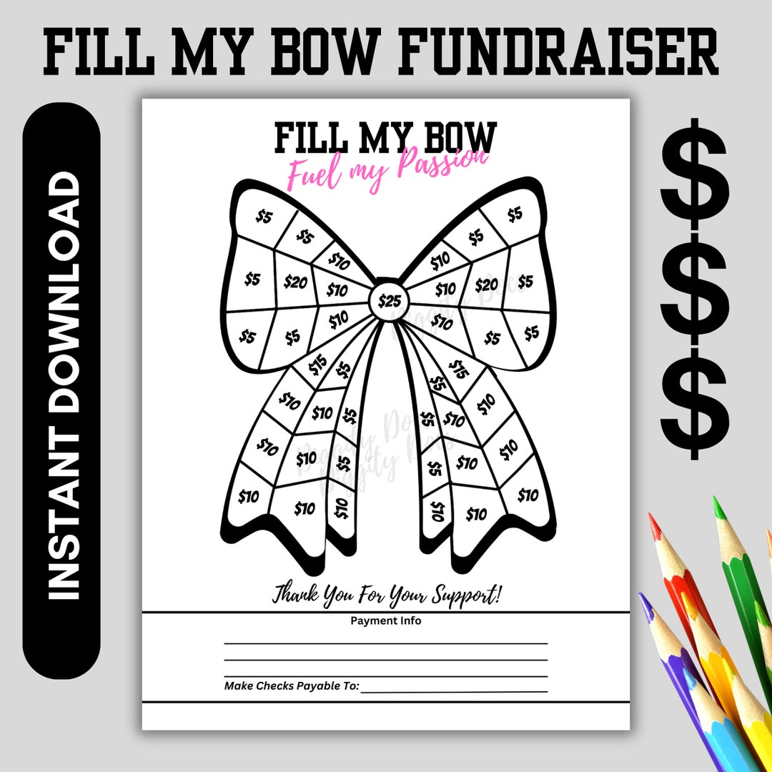 CHEER FUNDRAISER Fill My Bow girl Fundraiser Cheer Fundraiser Printable ...