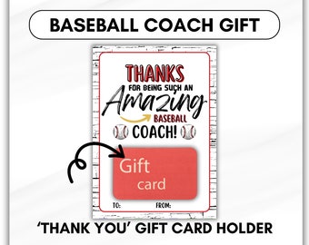 Porte-carte cadeau de remerciement pour entraîneur de BASEBALL, imprimable, carte de remerciement, cadeau pour entraîneur, vacances, anniversaire, récompenses de fin d'année, entraîneur scolaire