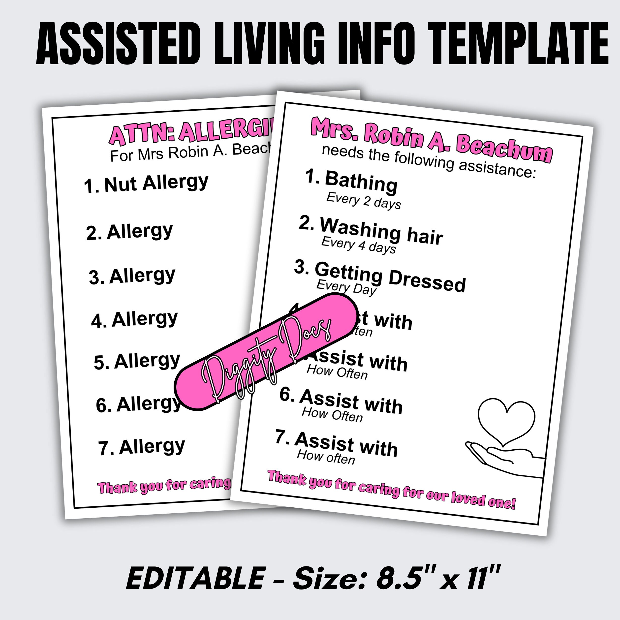 Assisted Living Template: Personalized Flyer Canva Template | Help Keep ...