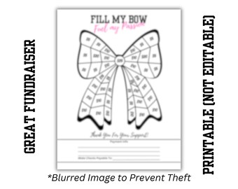 CHEER FUNDRAISER | Fill My Bow |Girl Fundraiser| Cheer Fundraiser Printable | Cheer Comp | Cheer Elite | Pageant | Dance | Cheerleader