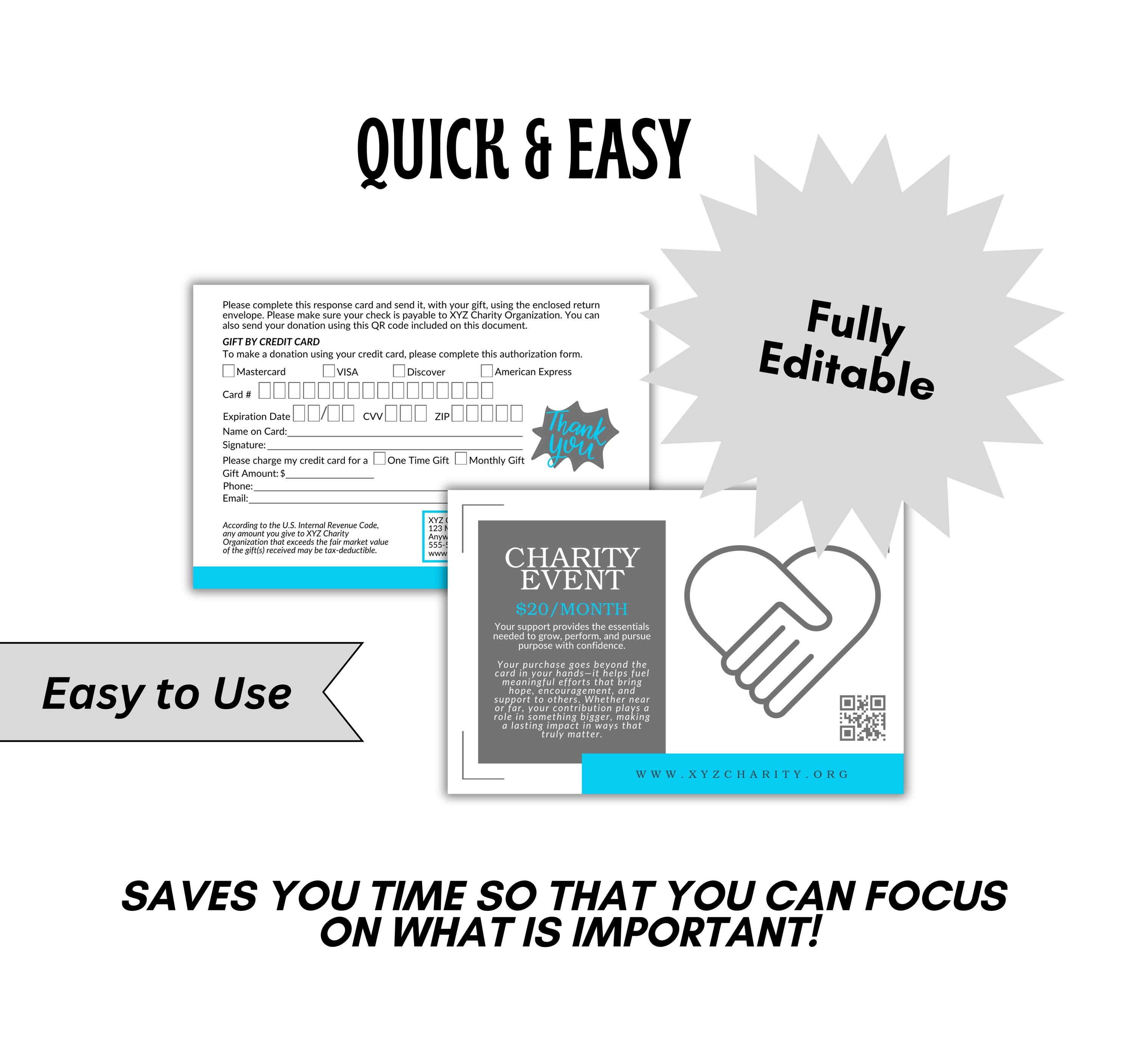 Support Pleg Editable Charity Pledge Form 6x4, Nonprofit Fundraising Printable ...