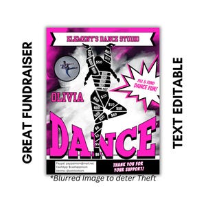 EDITABLE DANCE Fill and Fund Fundraiser | Dance Fundraiser Sheet | Dance Competition | Dance Fundraiser | Ballet donation | Dance Recital