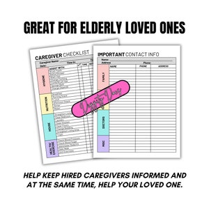 Caregiver Printable: for the Elderly and Their Caregiving. Help Keep ...