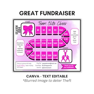 UNIQUE CHEER Fill In Fundraiser Game board | Editable CHEER Fundraiser Game | Cheer Comp | Cheer Fundraiser | Cheerleading Competition