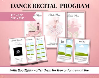 Dance Recital Program Template, Ballet Production, Great for Studios and Companies, Keepsake Booklet, End of Year Production, Showcase