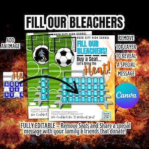 SOCCER FUNDRAISER | Unique Fill In Fundraising Game board | Editable | AAU Soccer | Fundraising for Soccer Expenses | School Fundraiser