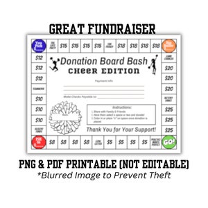 Cheer Fundraiser Printable | Spendentafel Bash | Anfeuerungsgut | Cheerleader Wettbewerb | Pom Pom Spendensammlung | Pate My Cheerleader