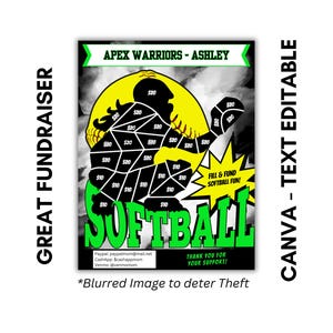 EDITABLE SOFTBALL Fill & Fund Fundraiser | Softball Fundraiser Sheet | AAU Softball Fundraiser | Softball Elite | Fill In Fundraiser