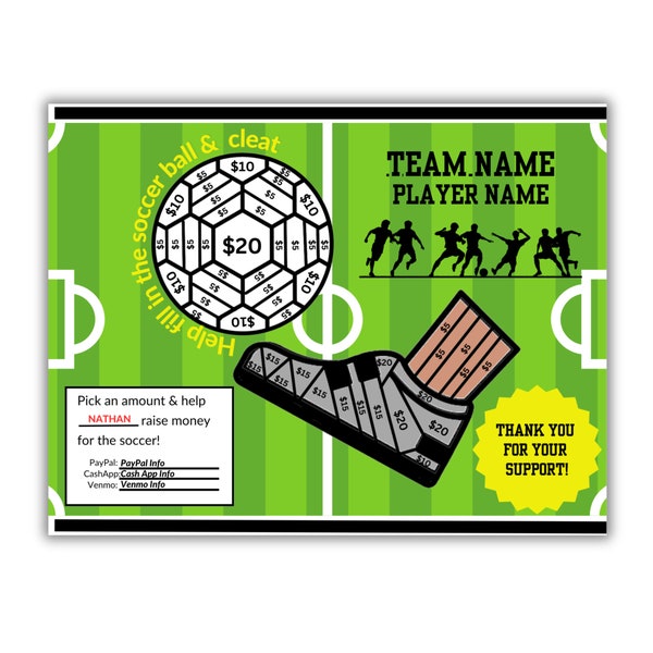 EDITABLE SOCCER Fill In Fundraiser | Soccer Fundraiser Sheet | AAU Soccer Fundraiser | Instant Download | Fill In Fundraiser|