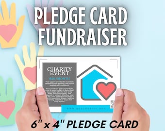 Editable Charity Pledge Form 6x4, Nonprofit Fundraising Printable, Monthly Giving, Church Donation Support for Donor Engagement Growth