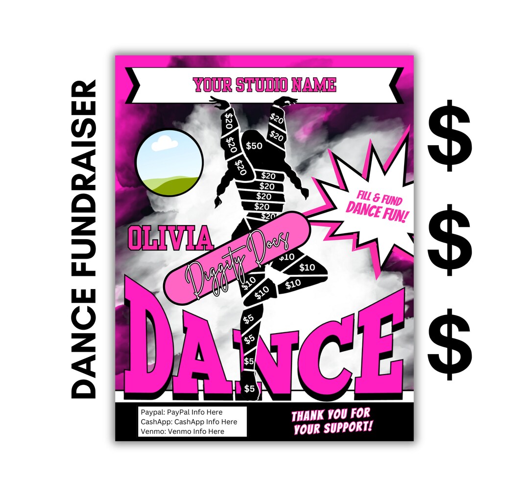 EDITABLE DANCE Fill and Fund Fundraiser Dance Fundraiser Sheet Dance