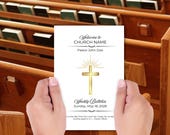 Editable Church Bulletin Template | Custom Canva Bifold Program for Worship Services, Ministry Events, Holidays, Outreach & Announcements