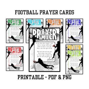 Etiquetas para bolsas de regalo con tarjetas de oración de fútbol: apoye con citas inspiradoras, tarjetas de las Escrituras, etiquetas deportivas imprimibles para bolsas de regalos y obsequios.