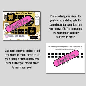 UNIQUE CHEER Fundraiser Fill the Game Board | Editable Gold CHEER ...