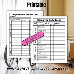 Caregiver Printable: for the Elderly and Their Caregiving. Help Keep ...