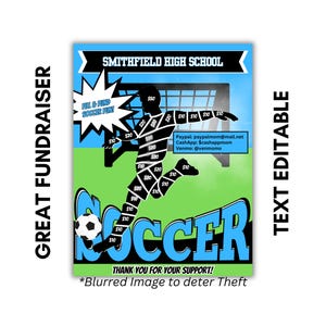EDITABLE SOCCER Fill In Fundraiser Template | Soccer Fill & Fund Fundraiser Sheet | AAU Soccer Fundraiser |Elite Soccer Boy Fundraiser|