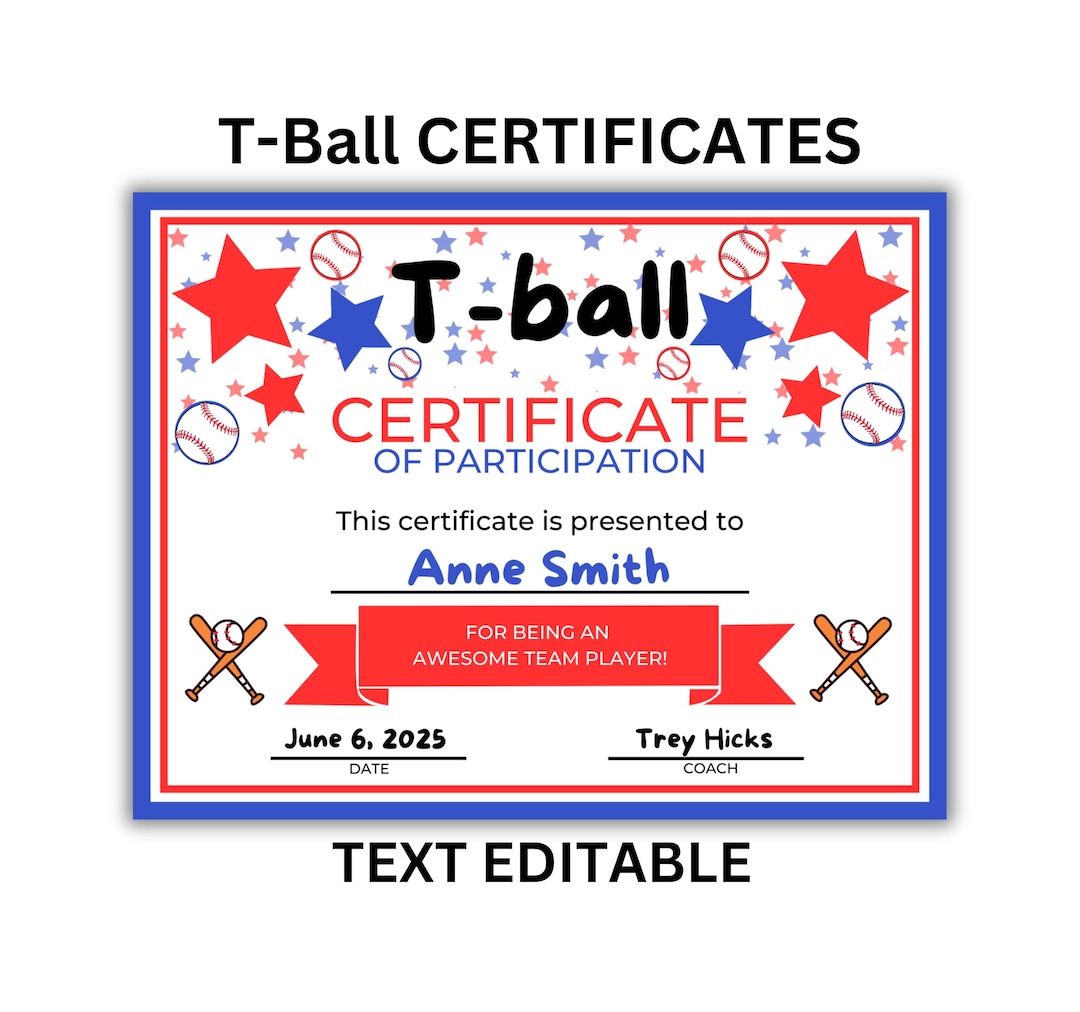 T BALL EDITABLE Award Certificates - Il 1080xN.6184188958 Arqn