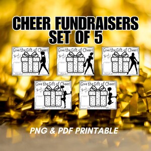 Cheer Fundraiser Printable, Spenden-Tracker für Cheerleader, 5 Cheer Pose Designs, PDF & PNG, Meine Saison sponsern, Geld sammeln für Cheer