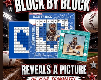Block By Block Baseball Fundraiser, Editable, Canva Template, Team Donation Board, Baseball Fundraising, Sponsorship, AAU Travel ball