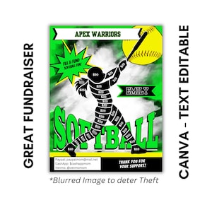 SOFTBALL Fundraiser Editable | Fill My Softball Player | Fundraiser Sheet | AAU Softball | Softball Elite | Fill In Fundraiser | Purple