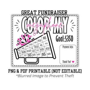 COLOR MY MEGAPHONE Cheer Fundraiser, Fill My Cheer Megaphone, Printable, Cheer Comp, Cheer Elite Pom Pom, Cheerleading Competition, Pink