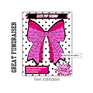 Cheer Fundraiser, Fill My Bow, Customizable Cheer Fundraiser, Fundraising Game, Perfect for Cheerleading Teams Cheer Elite Squad | Cheer Bow