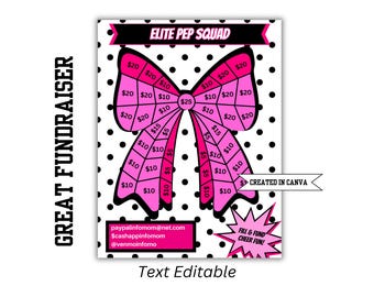 Cheer Fundraiser, Fill My Bow, Customizable Cheer Fundraiser, Fundraising Game, Perfect for Cheerleading Teams Cheer Elite Squad | Cheer Bow