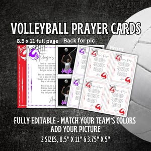 Etiquettes cadeaux modifiables pour cartes de prière de volleyball : citations inspirantes, cartes bibliques et étiquettes imprimables pour sacs cadeaux, étiquettes de sac