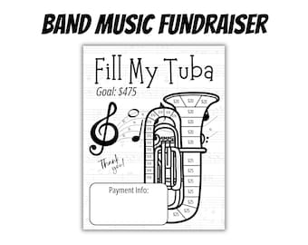Fill My Tuba Fundraiser Tracker Printable, Digital Download PDF, High School Fundraising, Support Music Education, Marching Band Goals