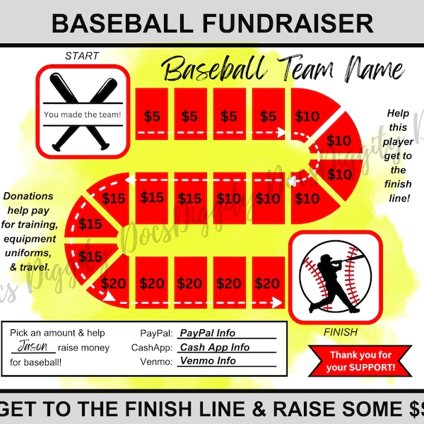 Baseball Board Game Template Etsy