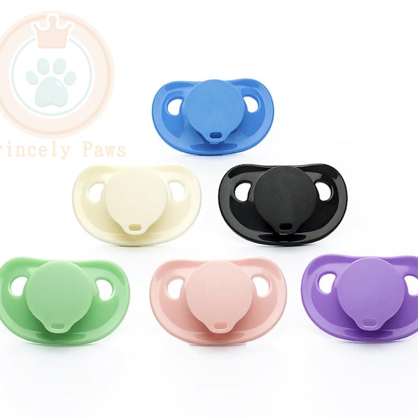 Button-clip style Adult Pacifier with clear teat