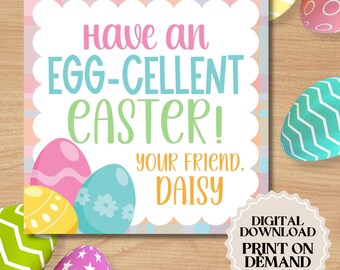 Easter Egg Basket, Favor, Gift, Tags | Printable PDF