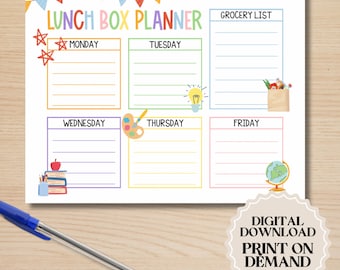 Tygodniowy planer lunchboxów | Wydrukuj PDF