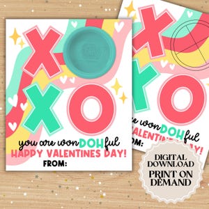 Play Doh Valentines Day Gift Tags | Printable PDF