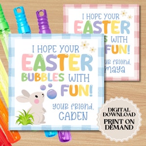 Cadeaukaartjes met bubbels voor Pasen | Afdrukbare pdf
