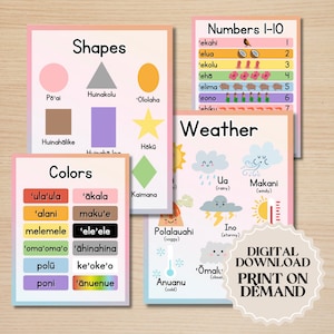 Hawaiian Language Basics Posters | Printable PDF